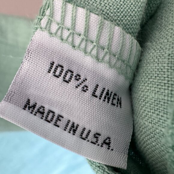 Bryn Walker Linen Top Sz Lg Green Sleeveless Tunic Lagenlook Side Vents Breezy - Picture 12 of 13